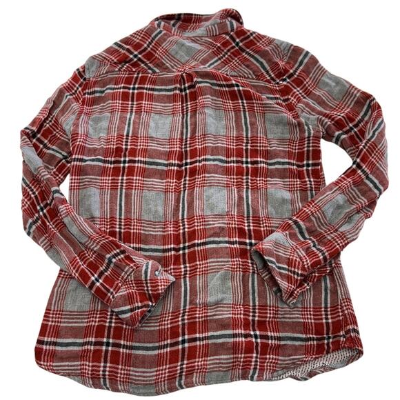 Dylan Top Womens Small Red Plaid Flannel Button Up Top Soft Grunge Lumberjack - Picture 2 of 8